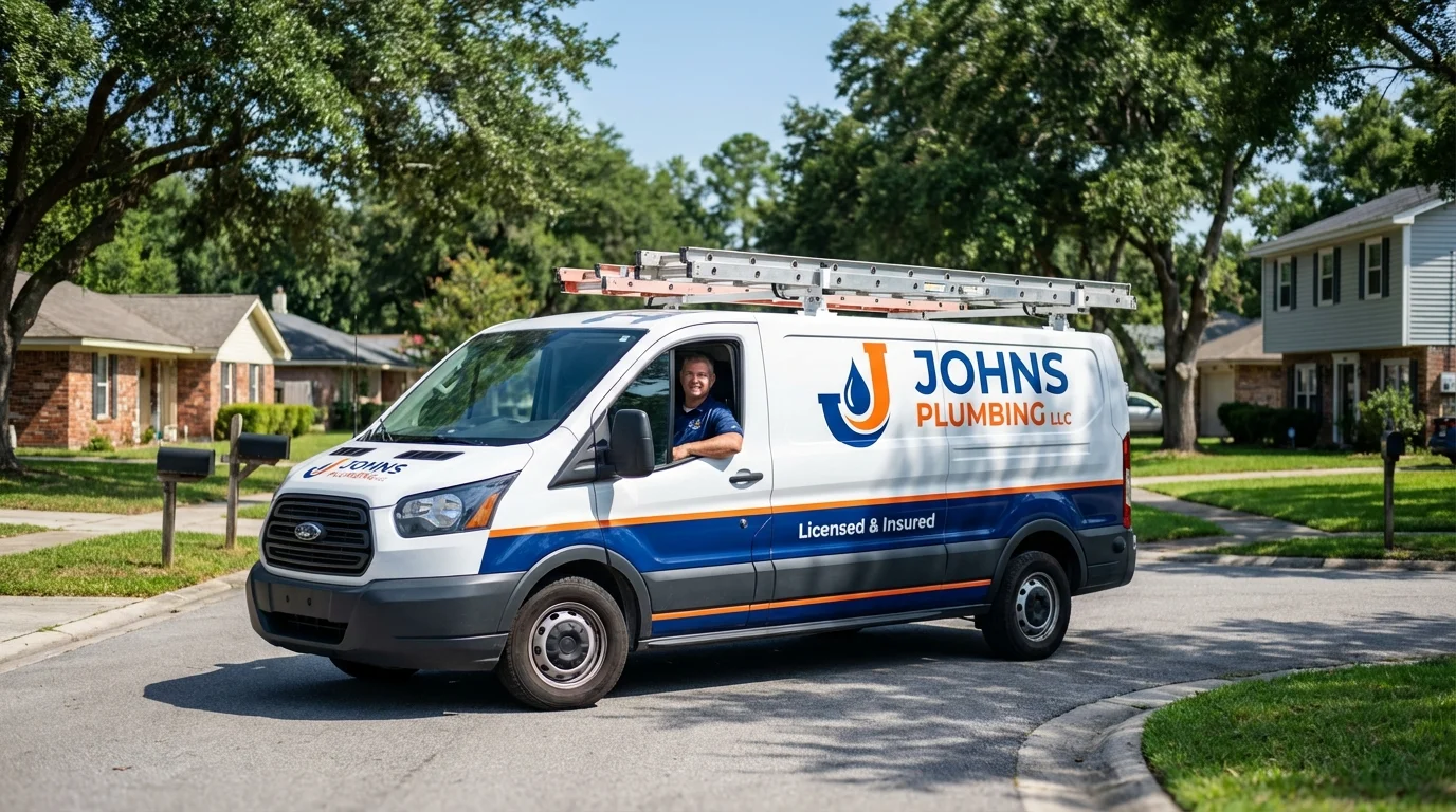 Johns Plumbing LLC service van in Walton, IN